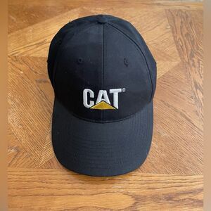 Hat Cap Adjustable CAT Embroidered Logo Black